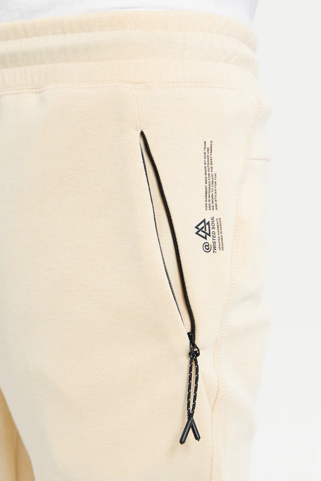 Men Beige Slim Fit Active Pants