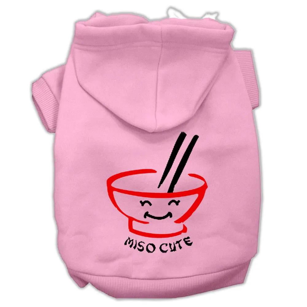 Miso Cute Screen Print Pet Hoodies Pink Size Lg (14)