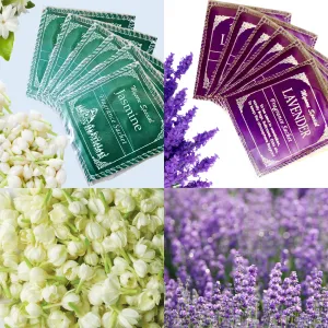 Mysore Lavender & Jasmine Fragrance Sachets - 12-Pack, Natural Fragrance, Eco-Friendly Cloth Pouches, Long-Lasting Freshness for Wardrobes, Drawers & Clothes