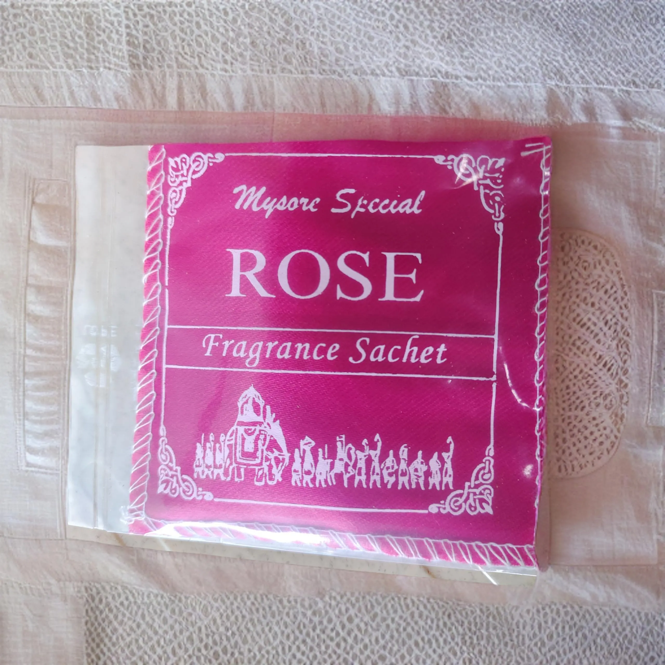 Mysore Rose Fragrance Sachets (Pack of 6) | Premium Eco-Friendly Freshness for Wardrobes, Closets, Drawers, Purses, Handbags, Clothes, Sarees, Dresses