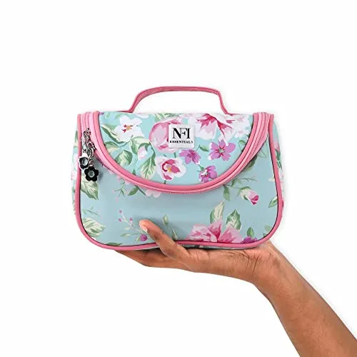 NFI essentials Floral Print Cosmetics Pouch Makeup Pouch Vanity Case Jewellery Pouch Stationery Pencil Case Travel Organiser Travel Pouch Bridal Gift (Y43), Multicolor