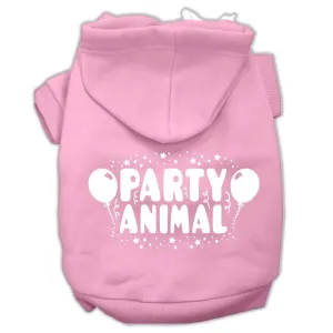 Party Animal Screen Print Pet Hoodies Light Pink Size Xs (8)