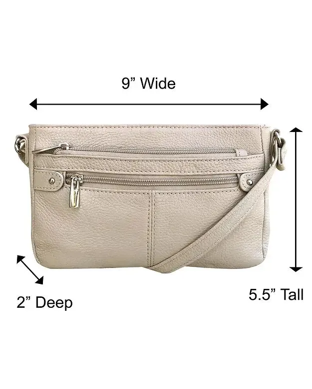 Perfect Size Leather Crossbody Bag with Multi Pockets