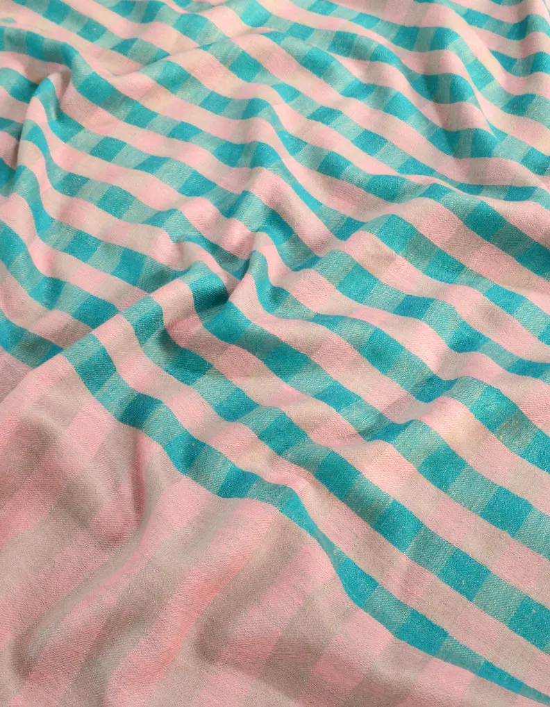 Pink & Blue Striped Pashmina Shawl 5495