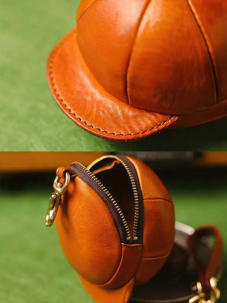 Retro Handmade Cap Shape Leather Pouch