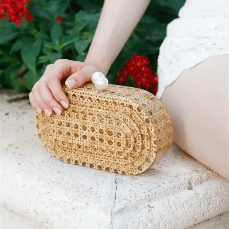 Rhoda Egg Rattan Clutch Bag