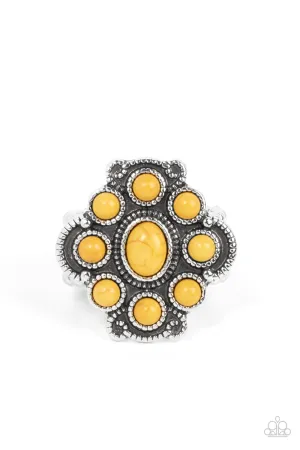 Santa Fe Fantasy - Yellow Paparazzi Ring