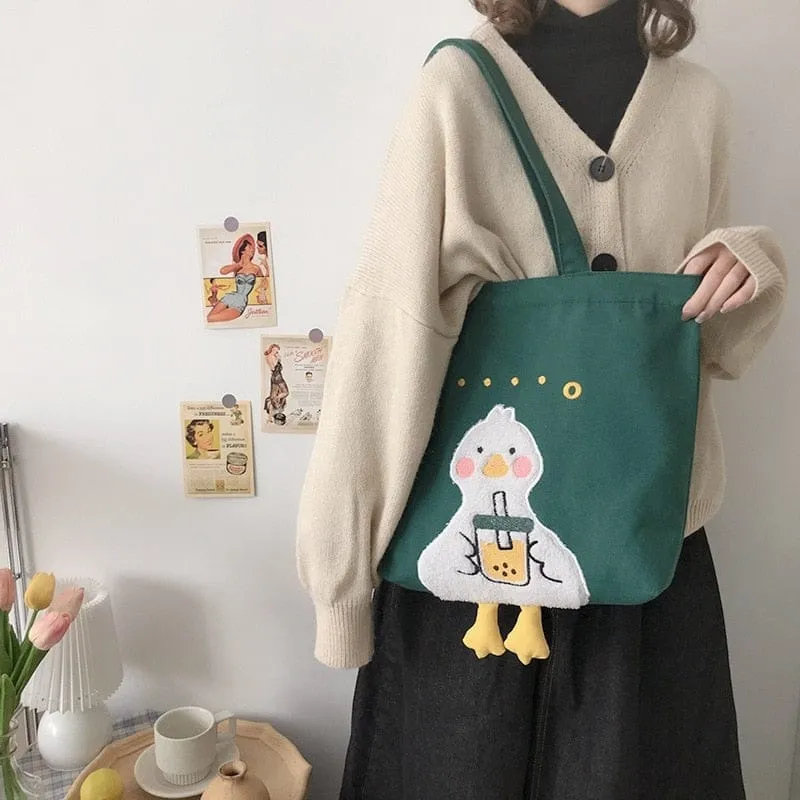 Shoppu Duck Canvas Tote Bag