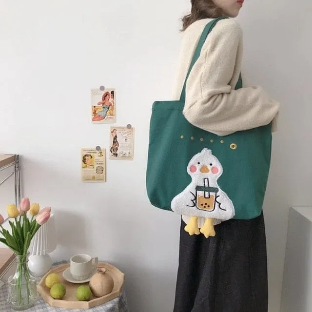 Shoppu Duck Canvas Tote Bag