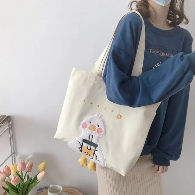 Shoppu Duck Canvas Tote Bag