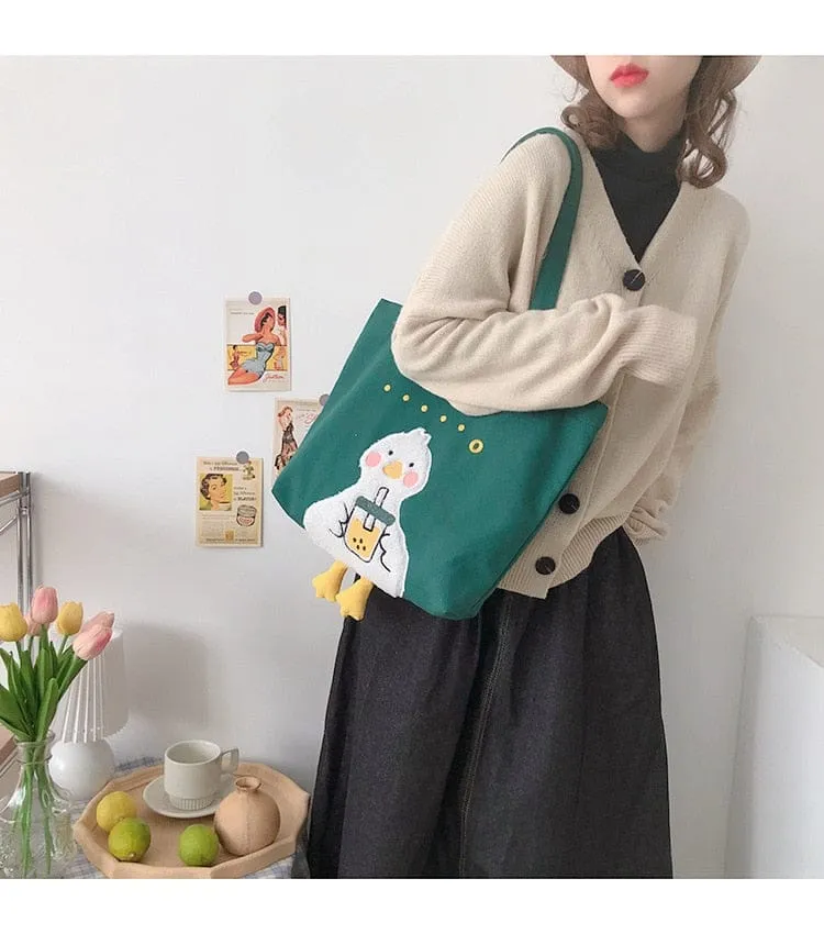 Shoppu Duck Canvas Tote Bag