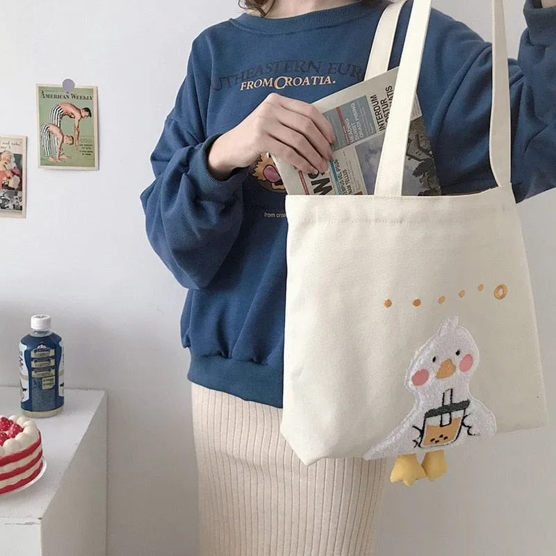 Shoppu Duck Canvas Tote Bag