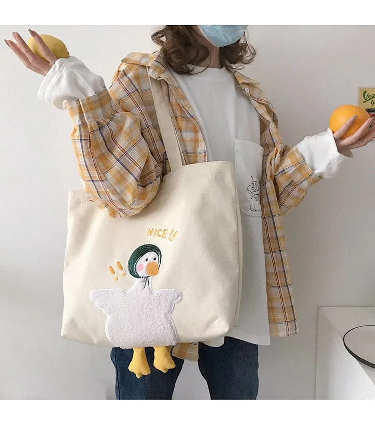 Shoppu Duck Canvas Tote Bag