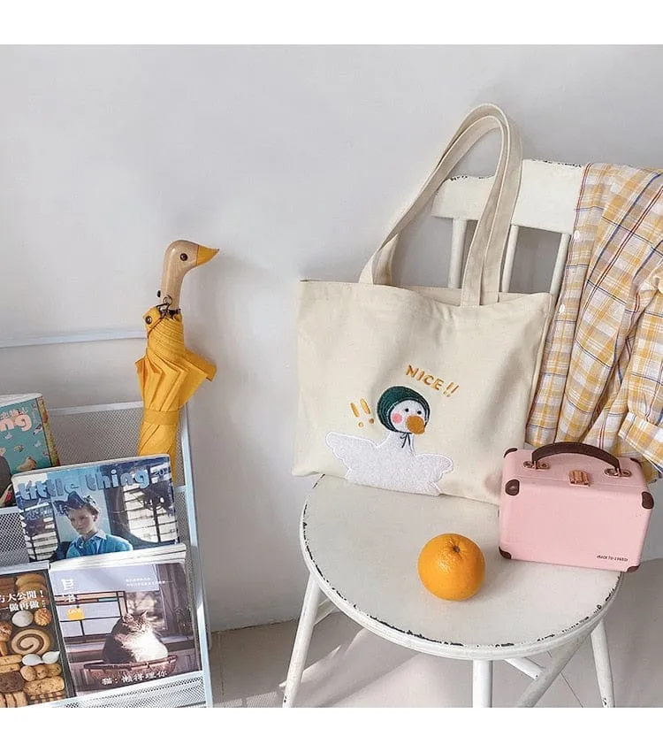 Shoppu Duck Canvas Tote Bag