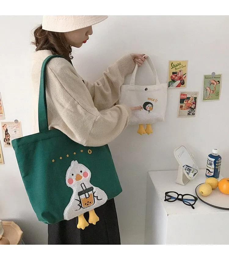 Shoppu Duck Canvas Tote Bag