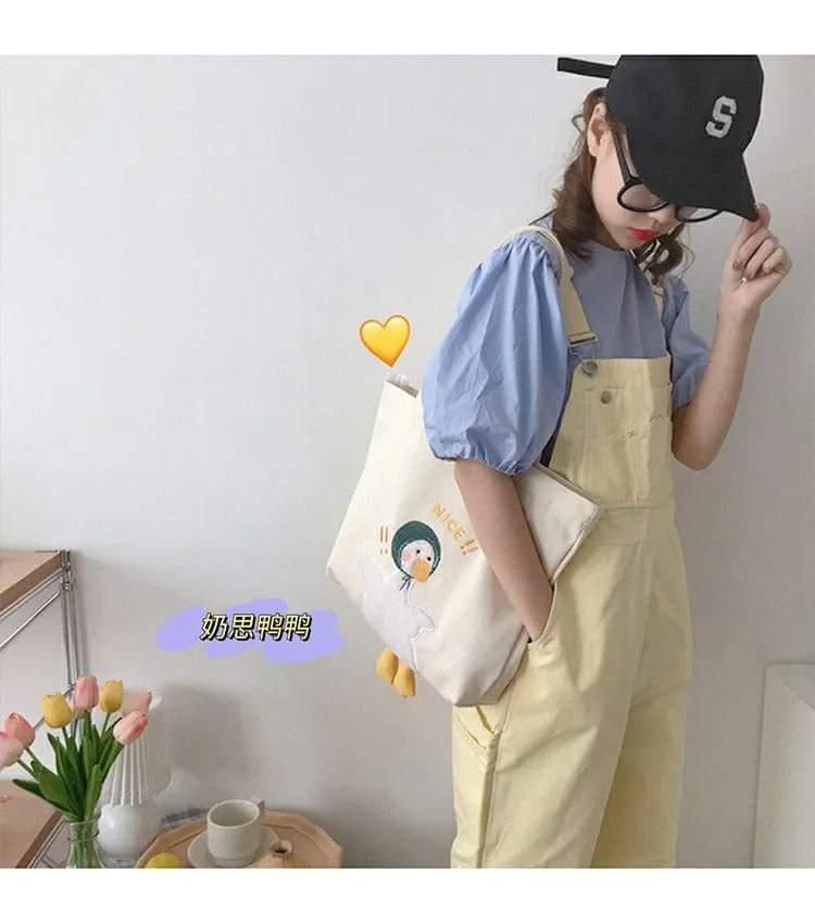 Shoppu Duck Canvas Tote Bag