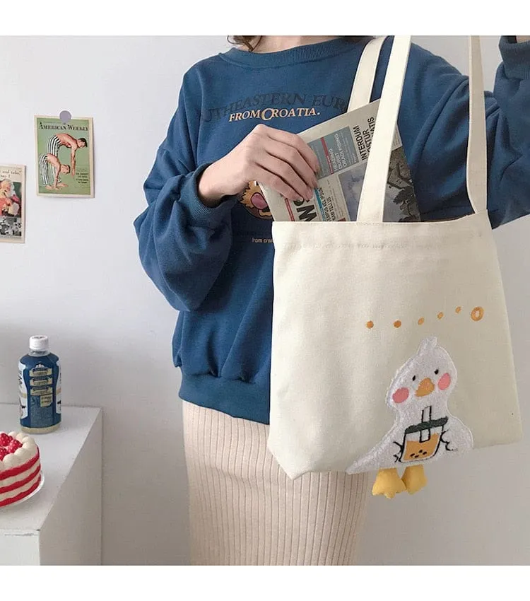 Shoppu Duck Canvas Tote Bag