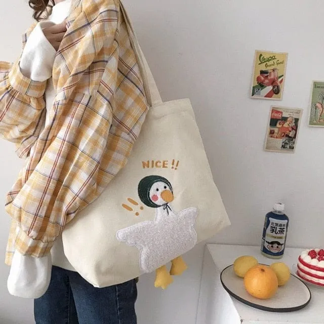 Shoppu Duck Canvas Tote Bag