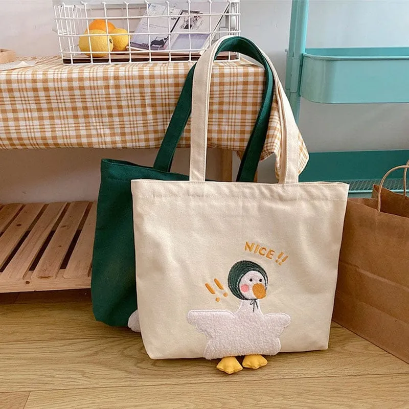 Shoppu Duck Canvas Tote Bag