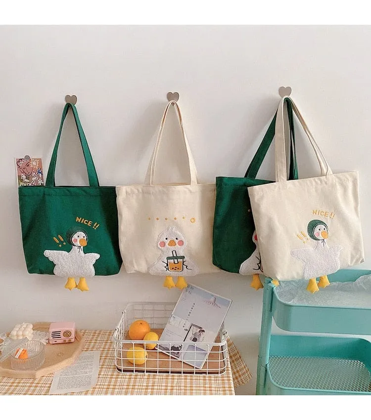 Shoppu Duck Canvas Tote Bag