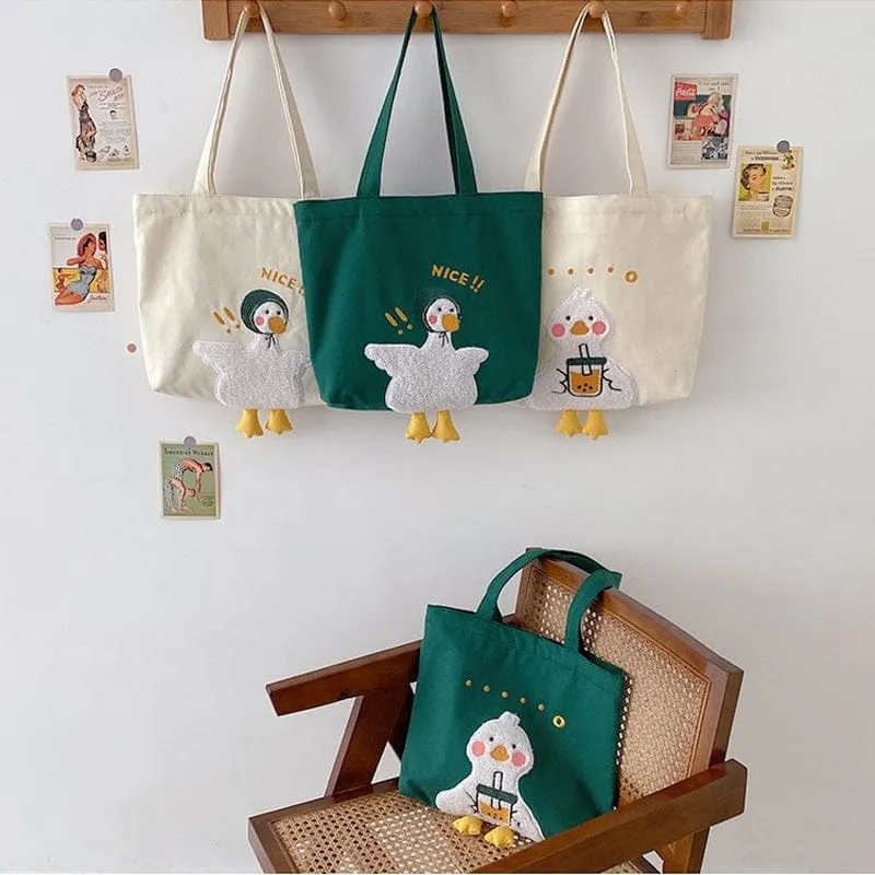 Shoppu Duck Canvas Tote Bag