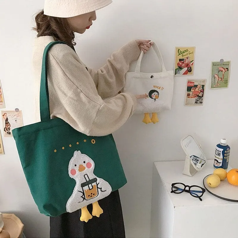 Shoppu Duck Canvas Tote Bag