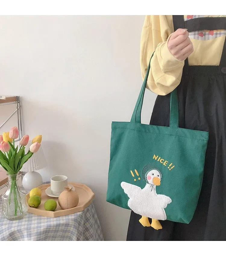 Shoppu Duck Canvas Tote Bag