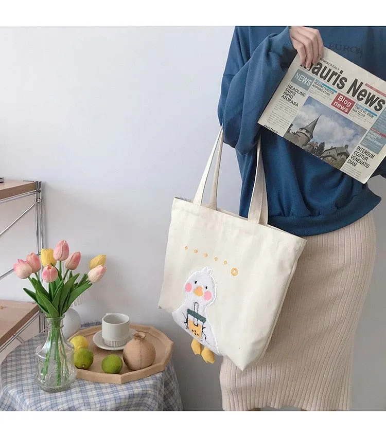 Shoppu Duck Canvas Tote Bag