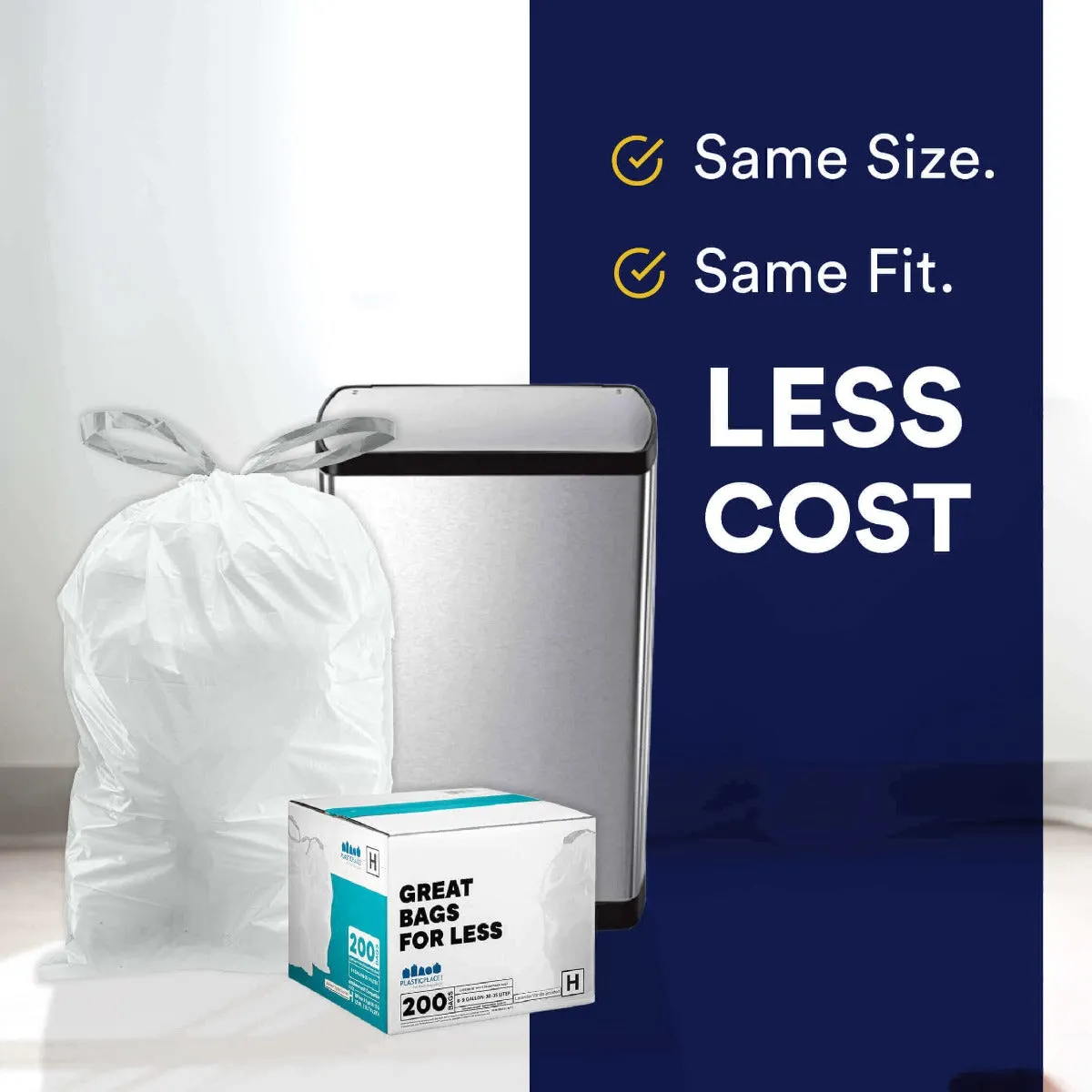 Simplehuman®* Compatible Trash Bags - Code F - 6.5 Gallon - 200/Case