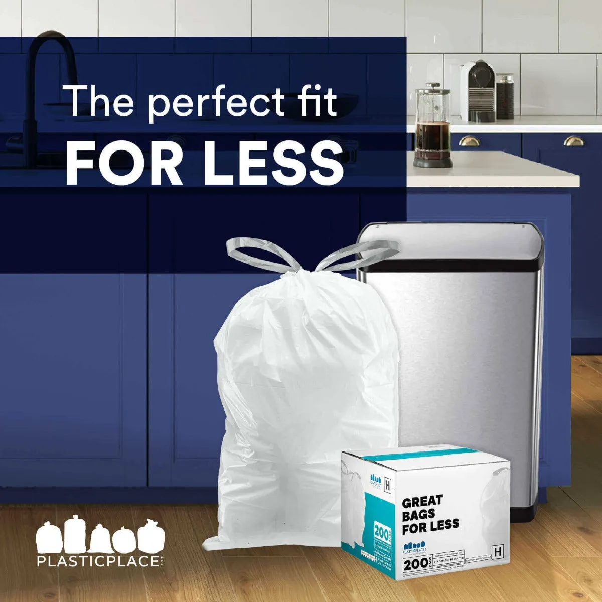 Simplehuman®* Compatible Trash Bags - Code F - 6.5 Gallon - 200/Case