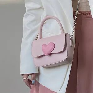 Small Pink Heart Shoulder Bag - Fashionable Women's Tote Purse