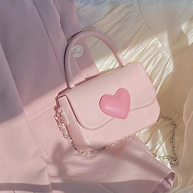 Small Pink Heart Shoulder Bag - Fashionable Women's Tote Purse