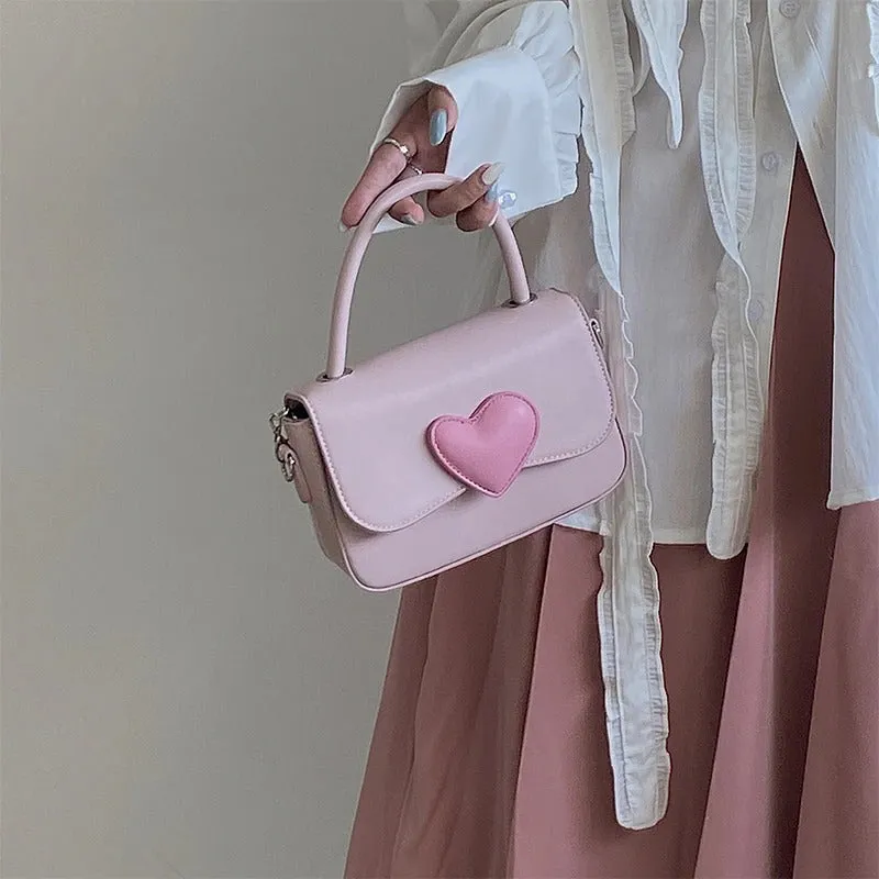 Small Pink Heart Shoulder Bag - Fashionable Women's Tote Purse