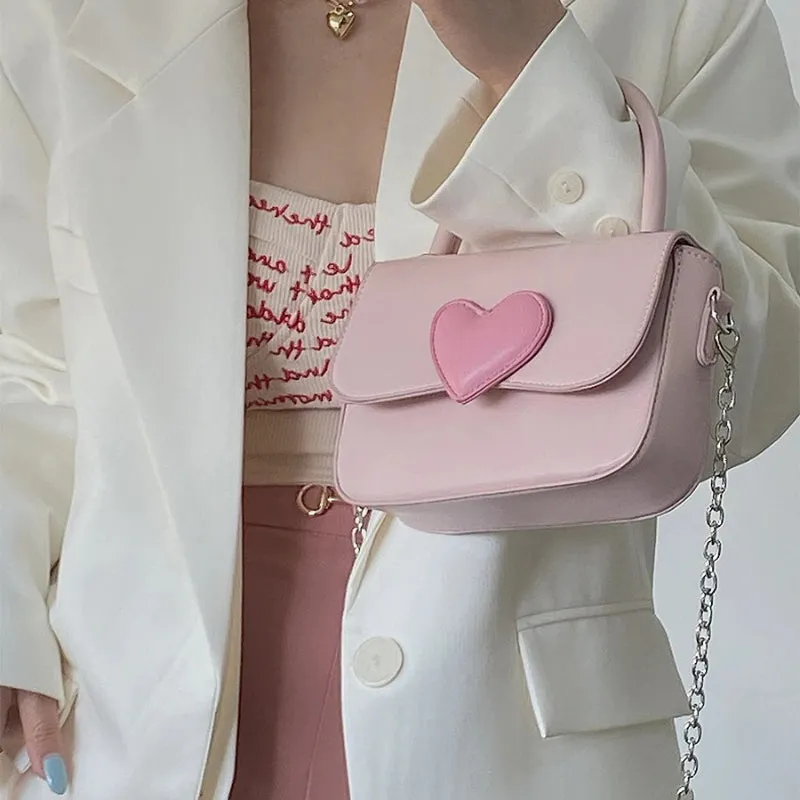 Small Pink Heart Shoulder Bag - Fashionable Women's Tote Purse