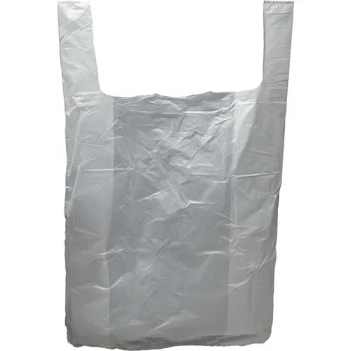 T-Shirt Grocery Bags - 18" x 8" x 28" - White