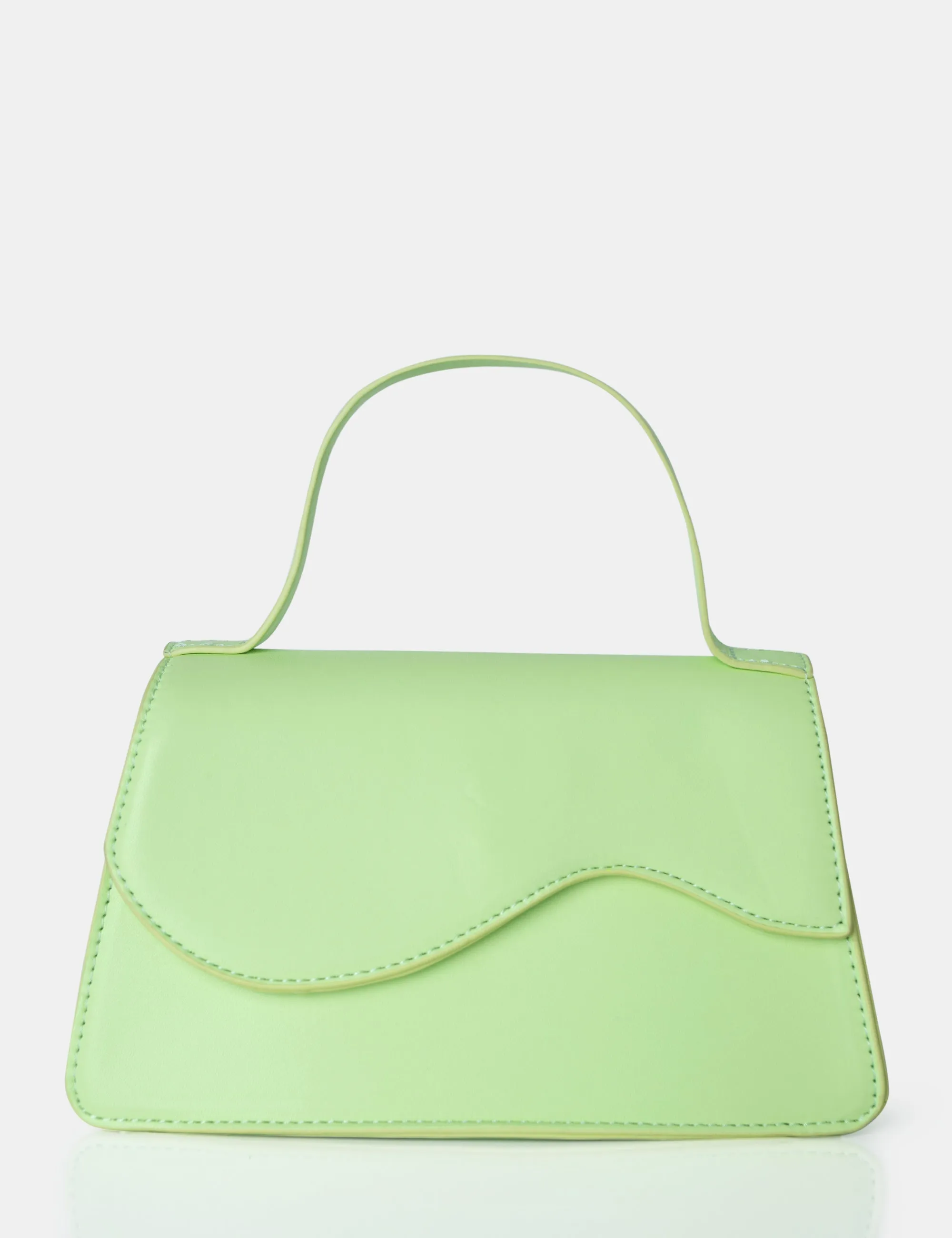 The Polly Soft Lime Croc Top Handle Mini Bag