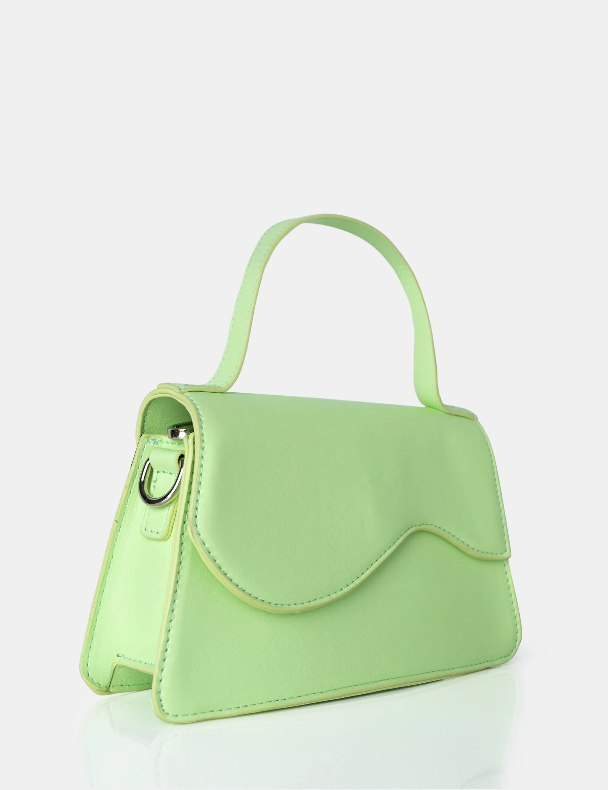 The Polly Soft Lime Croc Top Handle Mini Bag