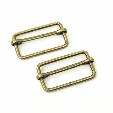 Two Slider Buckles 1 1/2" Antique - Sallie Tomato