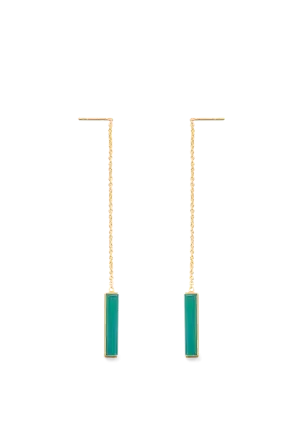 Urban Chain Earrings with Green Onyx