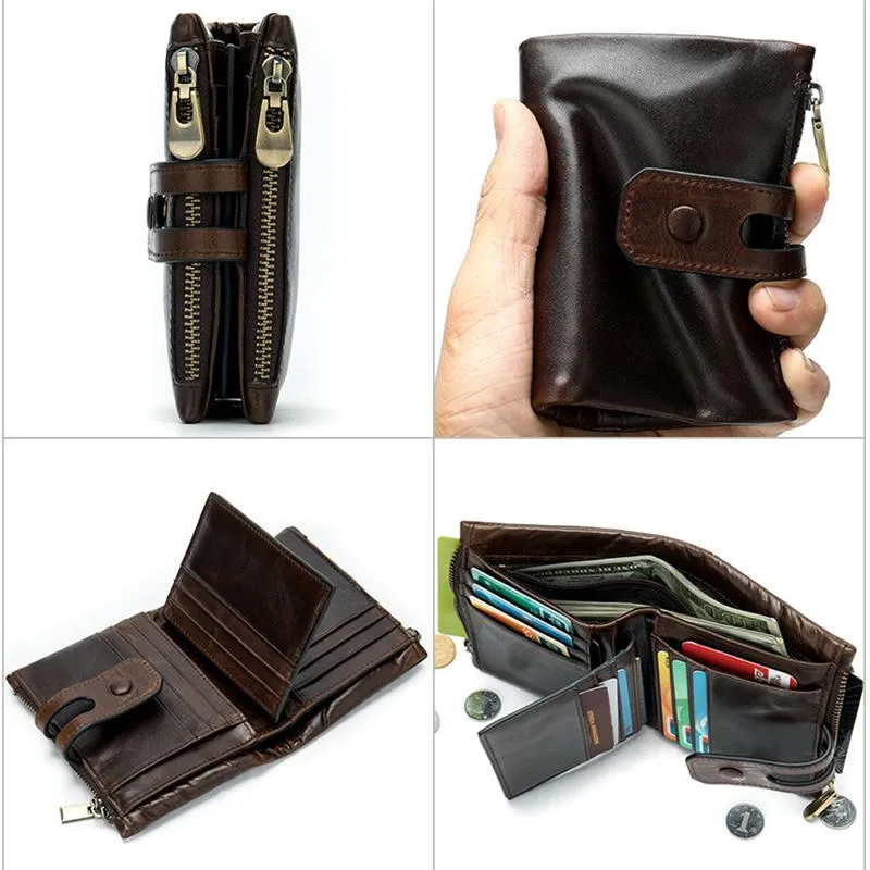 Vintage Durable Double Zipper Fashion Practical Casual Wallet