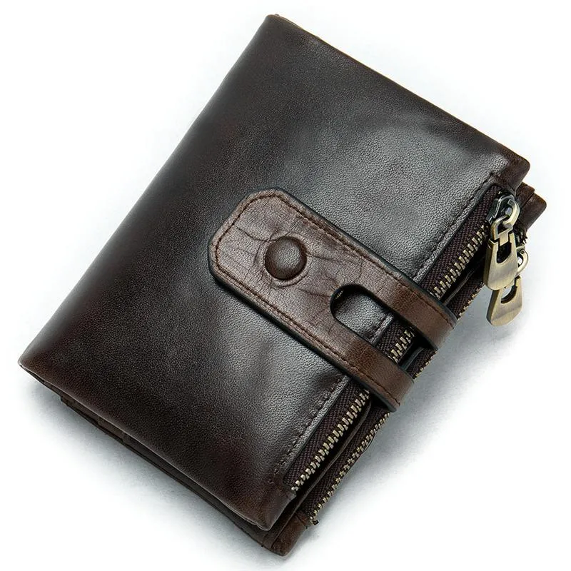 Vintage Durable Double Zipper Fashion Practical Casual Wallet