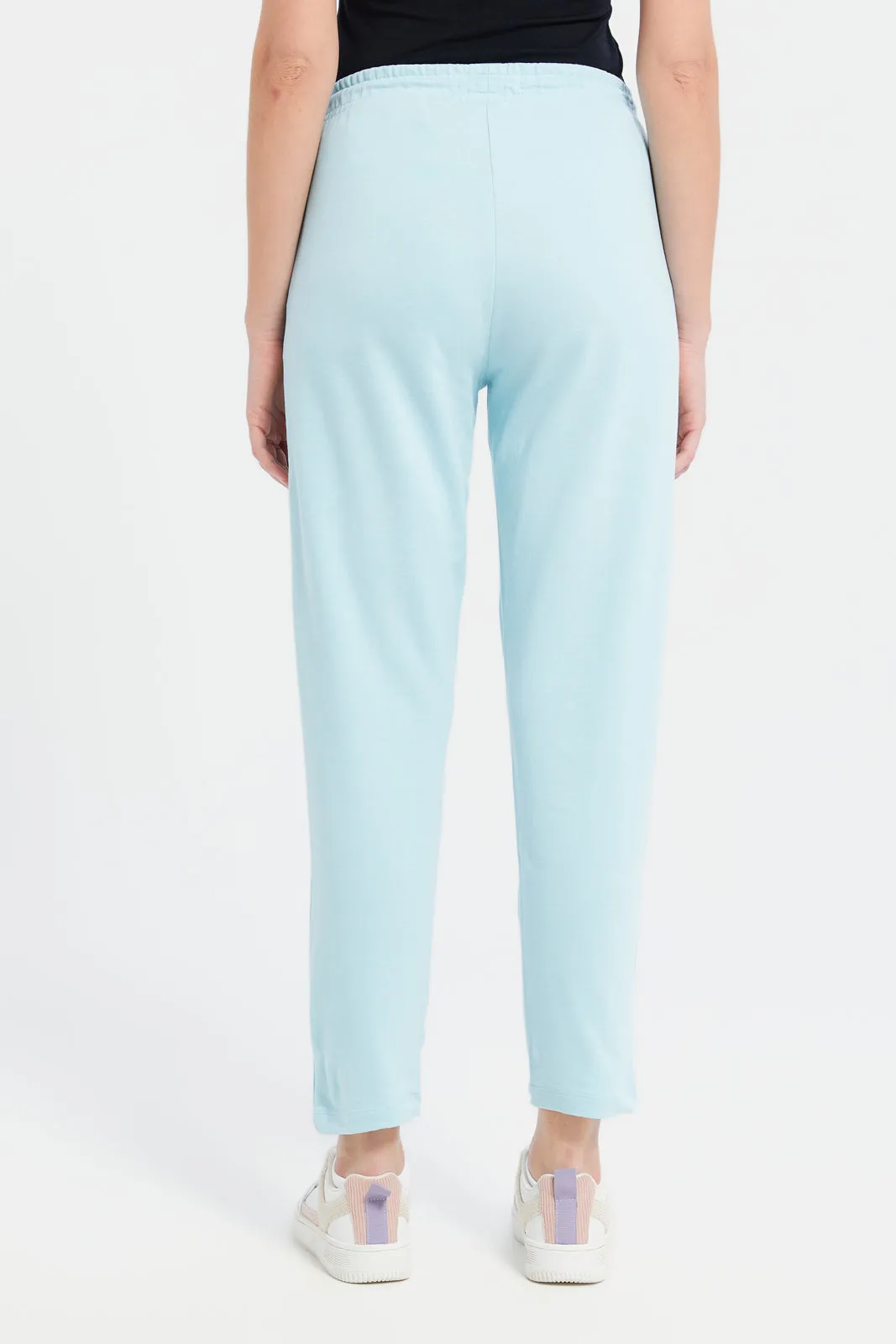 Women Blue Basic Detailed Track Pants